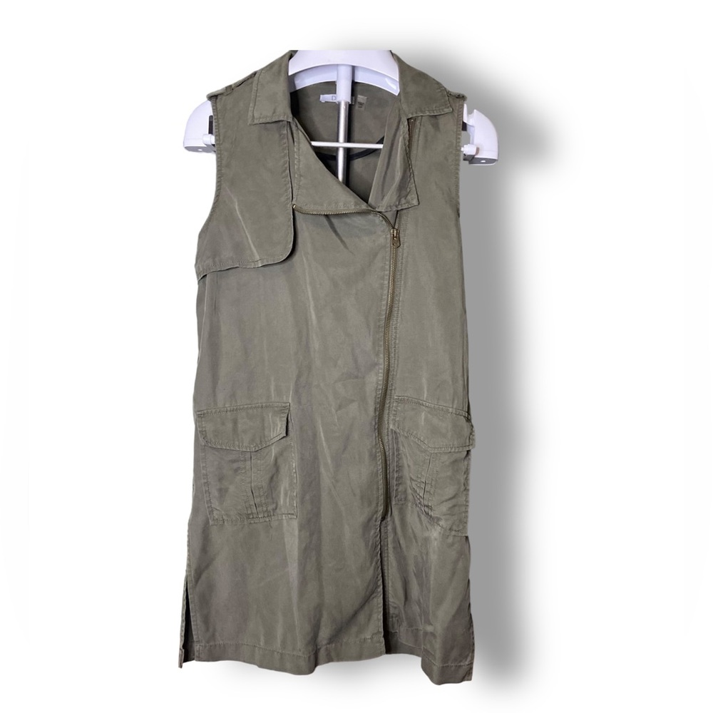 Dex Front zipper Army style Dress Green Small